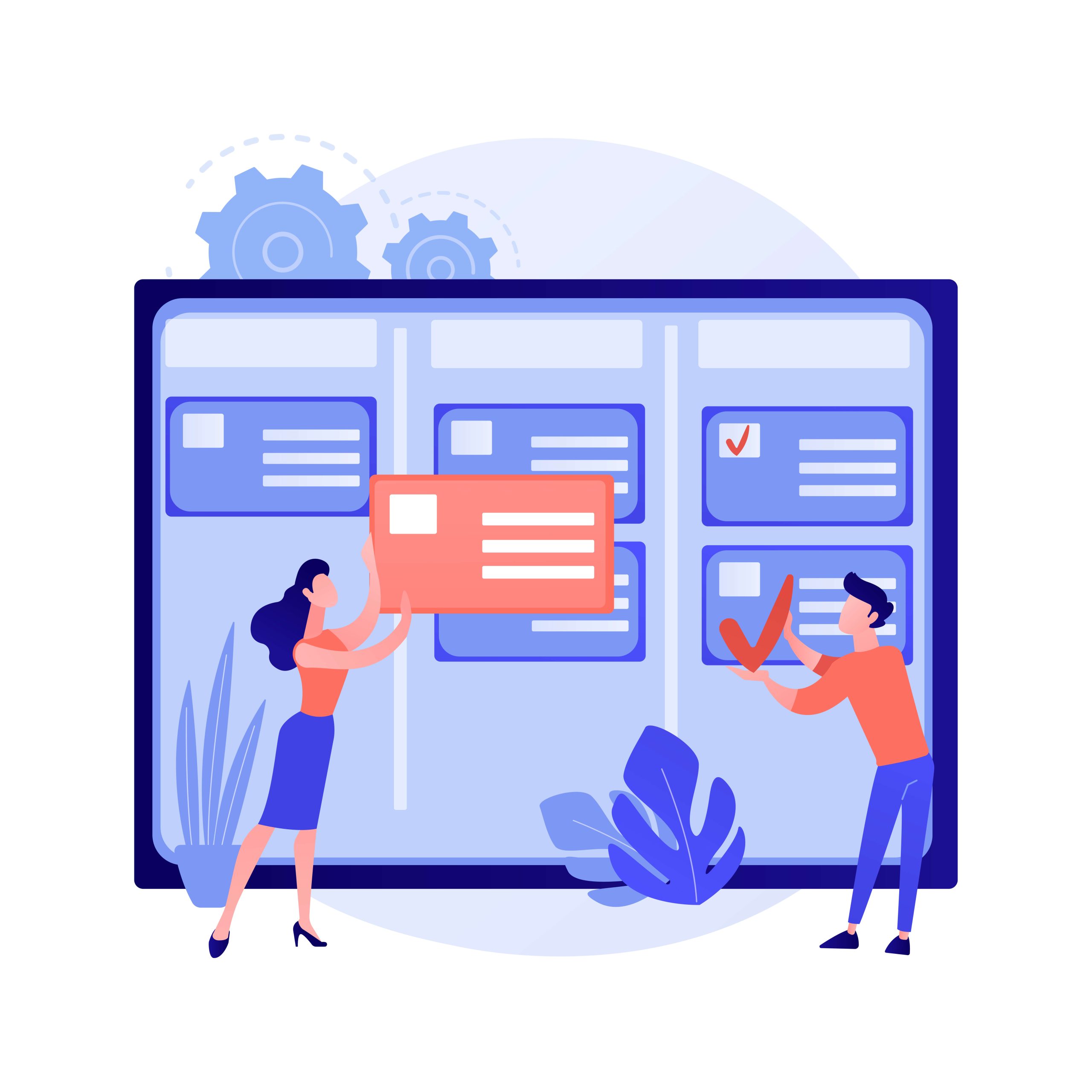 Vector illustration showing abstract task management